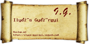 Ilyés Györgyi névjegykártya
