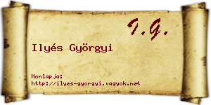 Ilyés Györgyi névjegykártya